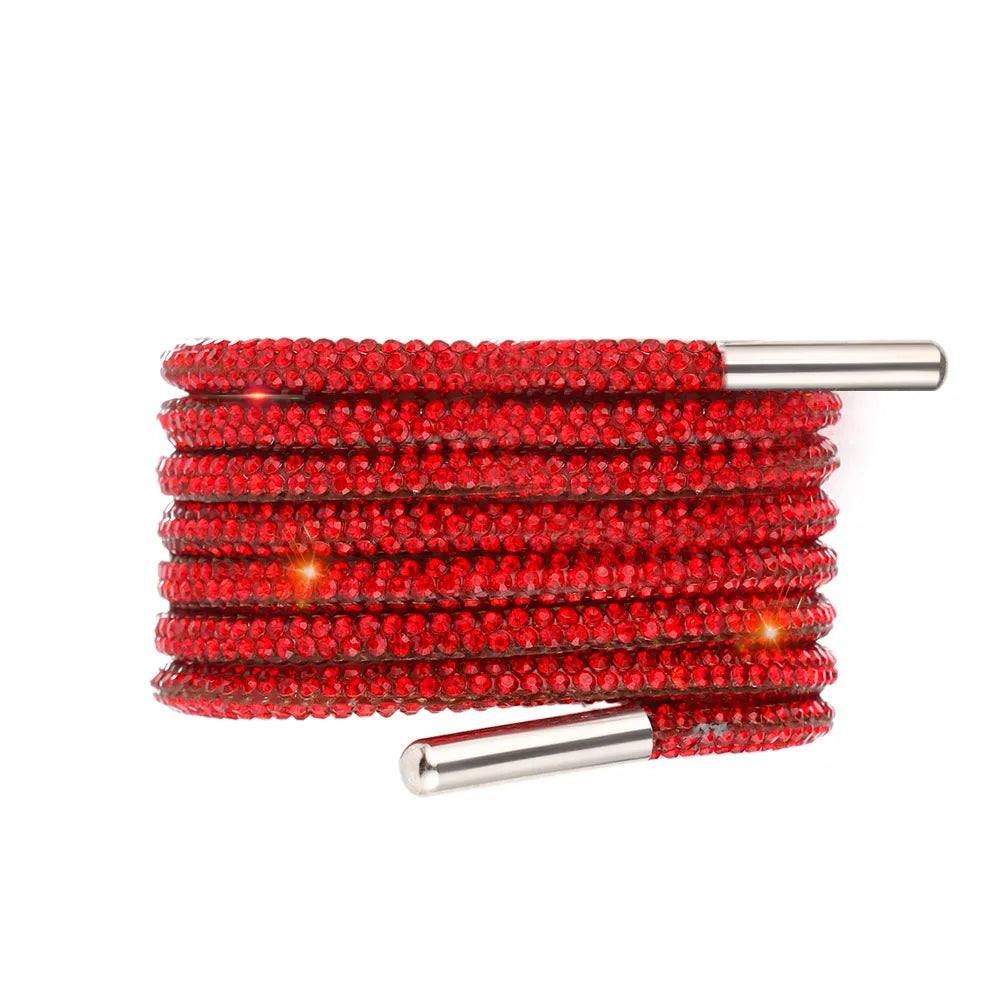 1Pc 100/120/140/160Cm Fashion Luxury Rhinestone Shoelaces Rainbow Diamond Shoelaces Casual Braiding Sneaker Laces round Shoelace