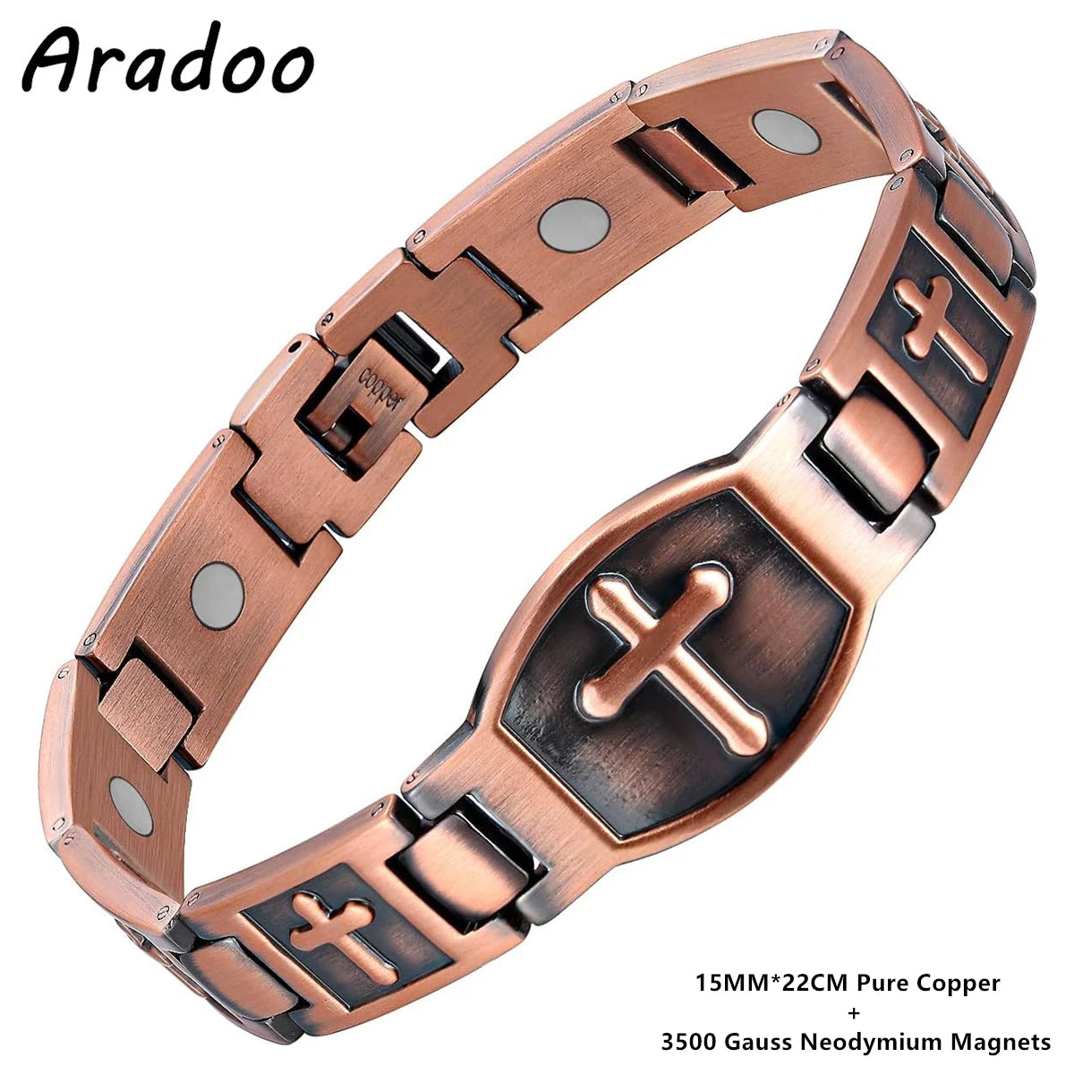 Pure Copper Bracelet Retro Style 3500 Gauss Magnetic Men'S Bracelets