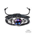 12 Constellation Zodiac Sign Charm Luminous Bracelets Men Women Vintage Multilayer Wrap Leather Bracelet & Bangle Birthday Gift