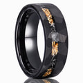 Mens 8MM Blcak Meteorite Tungsten Carbide Ring Fashion Jewelry Men'S Wedding Bands Engagement Promise Rings Comfort Fit Gifts