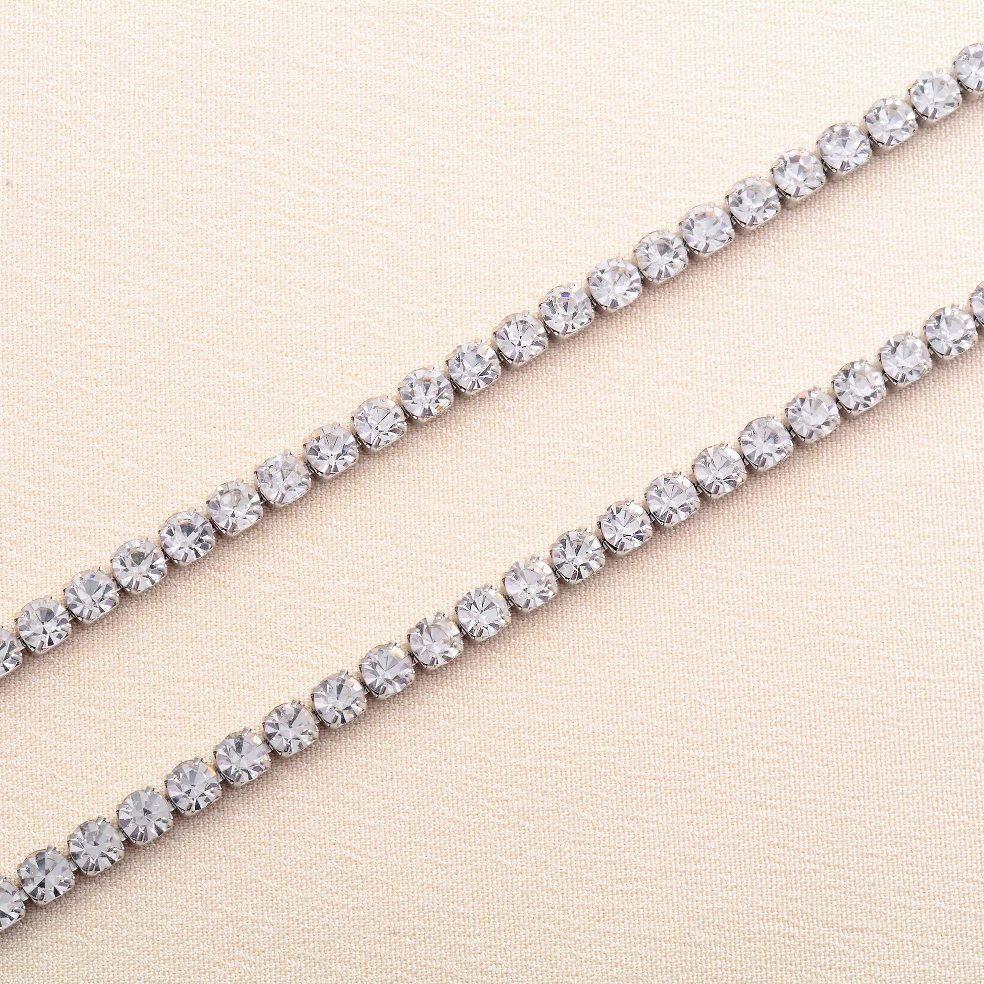 Stainless Steel Rhinestone Necklace for Women Cubic Zirconia Tennis Chain Ladies Crystal Choker Minimalism Jewelry Accessories