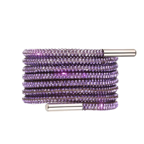 1Pc 100/120/140/160Cm Fashion Luxury Rhinestone Shoelaces Rainbow Diamond Shoelaces Casual Braiding Sneaker Laces round Shoelace