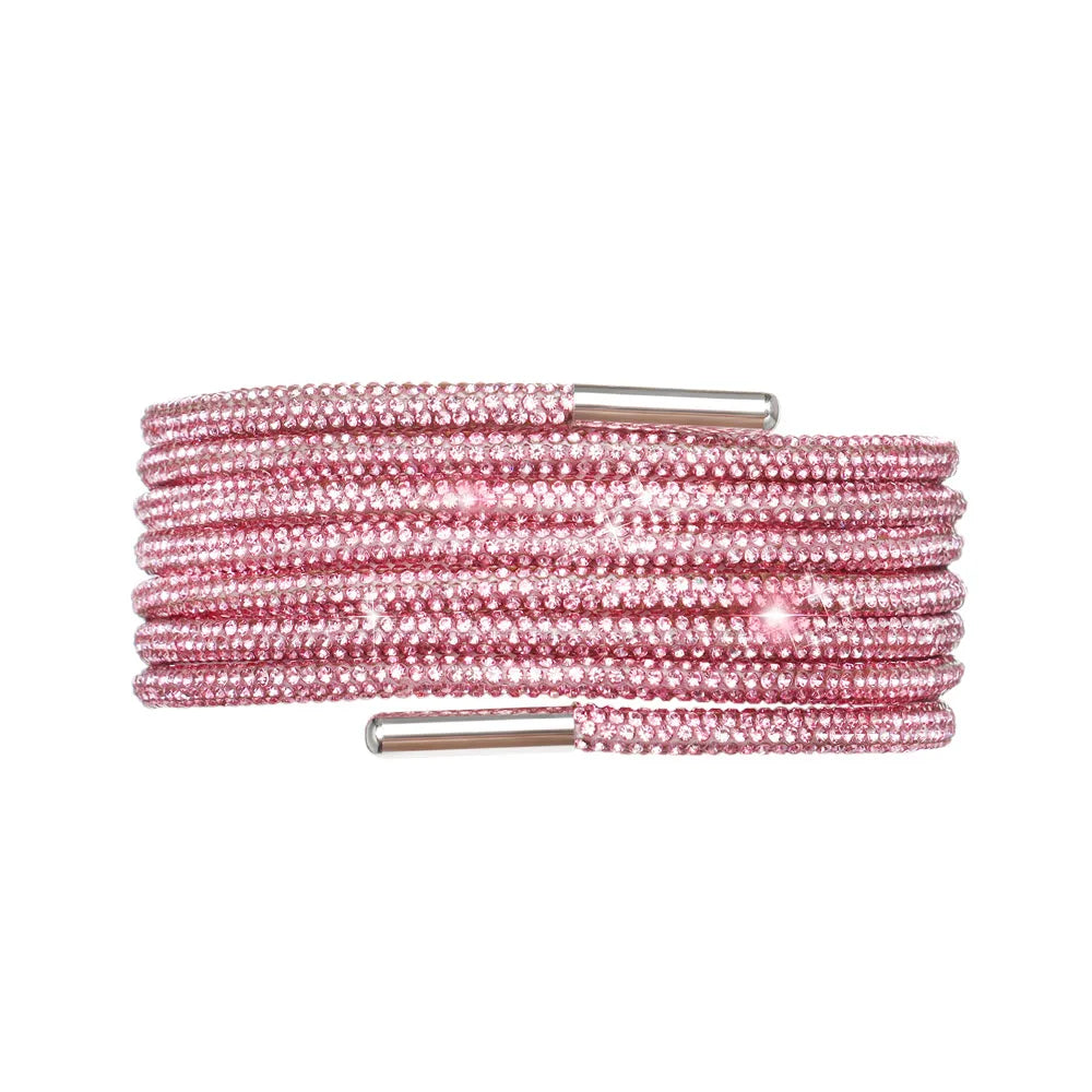 1Pc 100/120/140/160Cm Fashion Luxury Rhinestone Shoelaces Rainbow Diamond Shoelaces Casual Braiding Sneaker Laces round Shoelace
