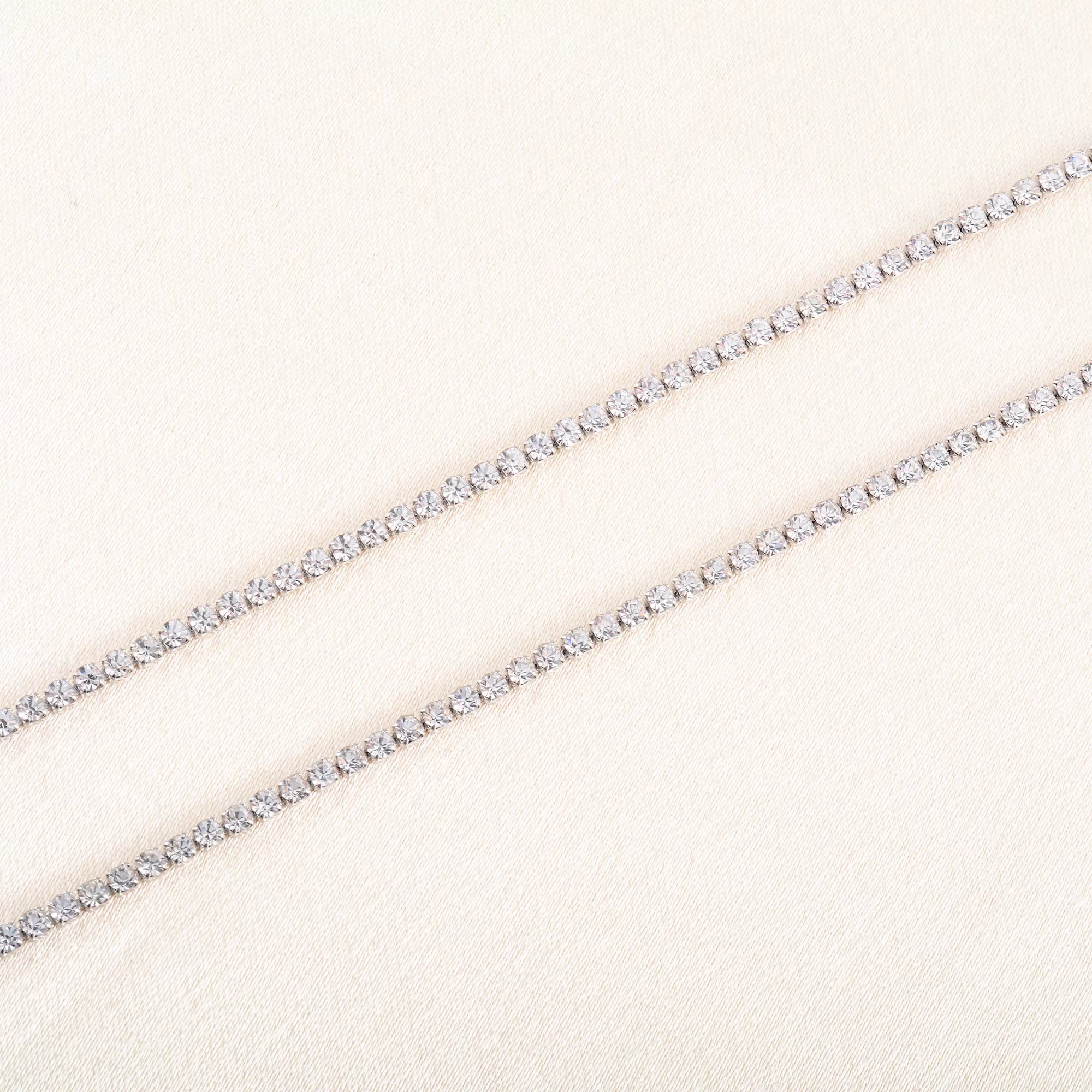 Stainless Steel Rhinestone Necklace for Women Cubic Zirconia Tennis Chain Ladies Crystal Choker Minimalism Jewelry Accessories