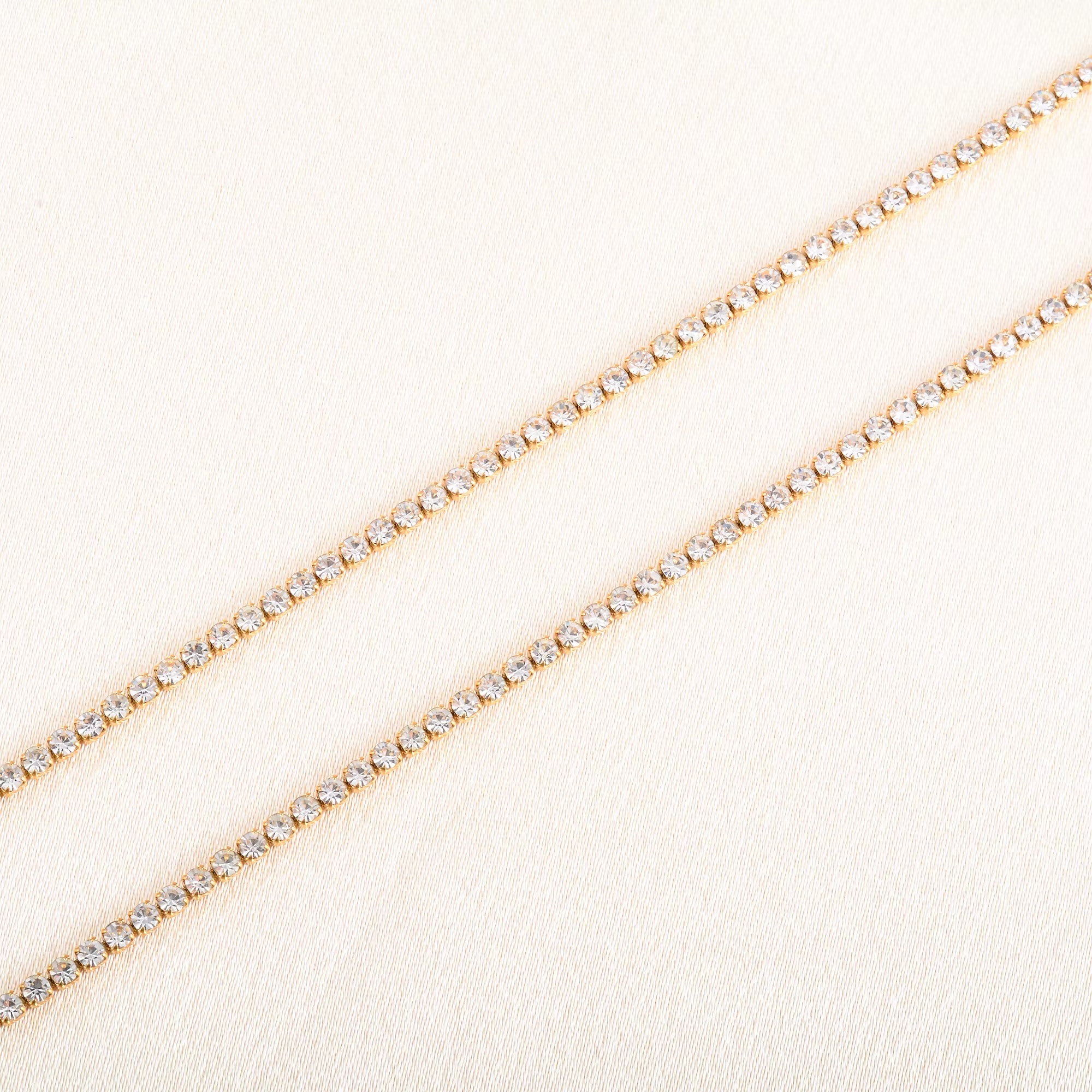 Stainless Steel Rhinestone Necklace for Women Cubic Zirconia Tennis Chain Ladies Crystal Choker Minimalism Jewelry Accessories