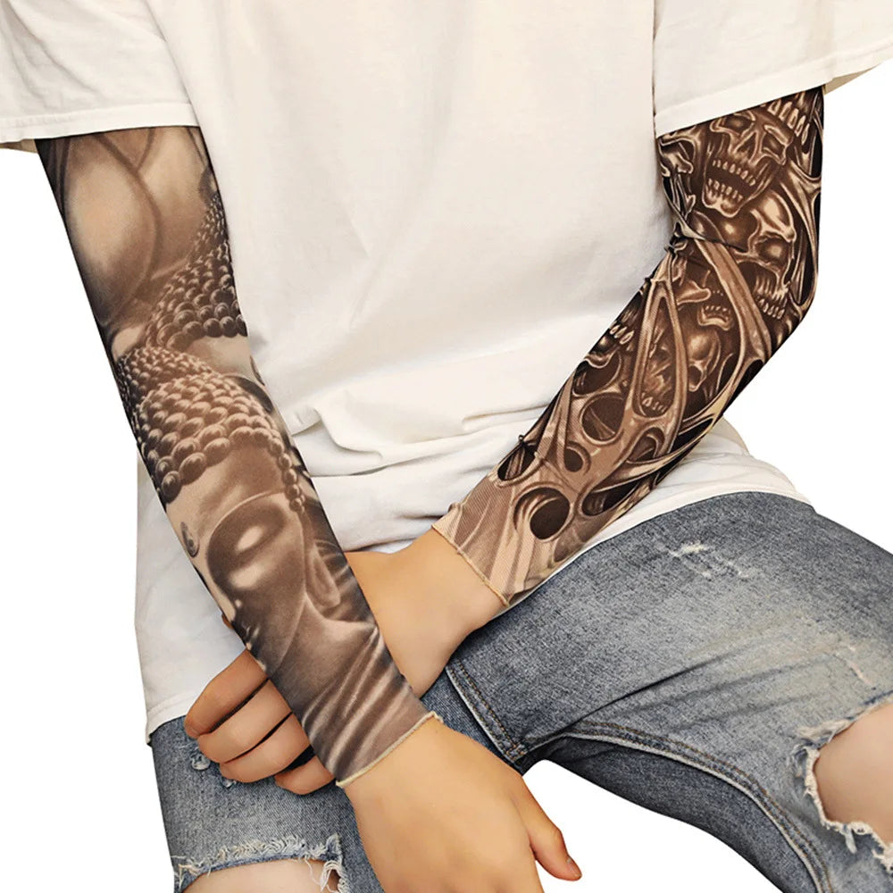 Tattoo Sleeves Flower Arm Sleeves Tattoos for Men and Women Cool Sleeves Summer Driving Sunscreen Arm Sleeves Sleeves
