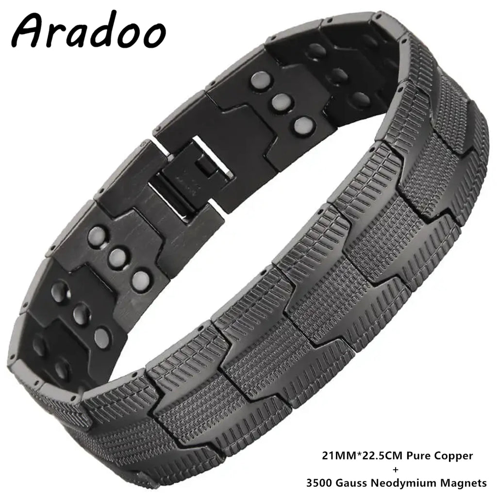Pure Copper Bracelet Retro Style 3500 Gauss Magnetic Men'S Bracelets