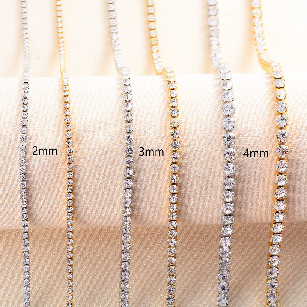 Stainless Steel Rhinestone Necklace for Women Cubic Zirconia Tennis Chain Ladies Crystal Choker Minimalism Jewelry Accessories