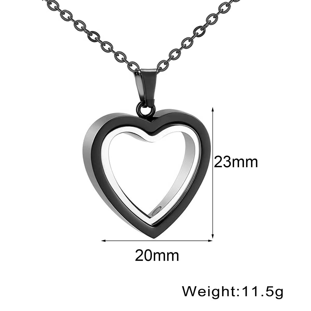 Stainless Steel Heart Glass Cremation Necklace for Ashes Love Memorial Lockets Keepsake Urn Pendants Jewelry for Women Men