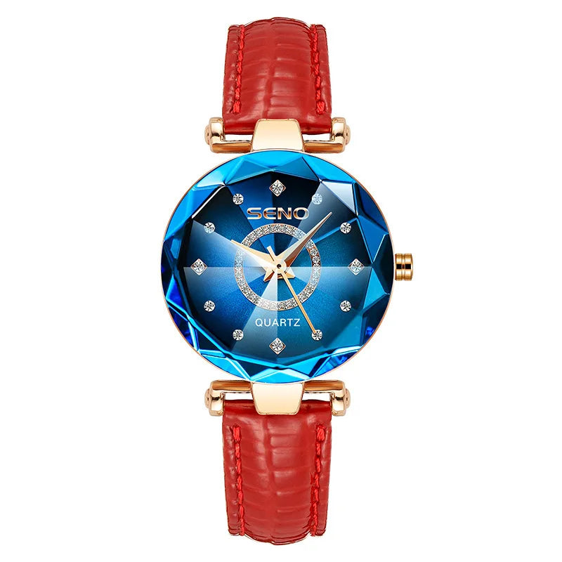 Quartz Watches for Women'S 2023 Luxury Fashion Popular Ocean Heart Star Sky Diamond Face Steel Band Waterproof Wristwatch
